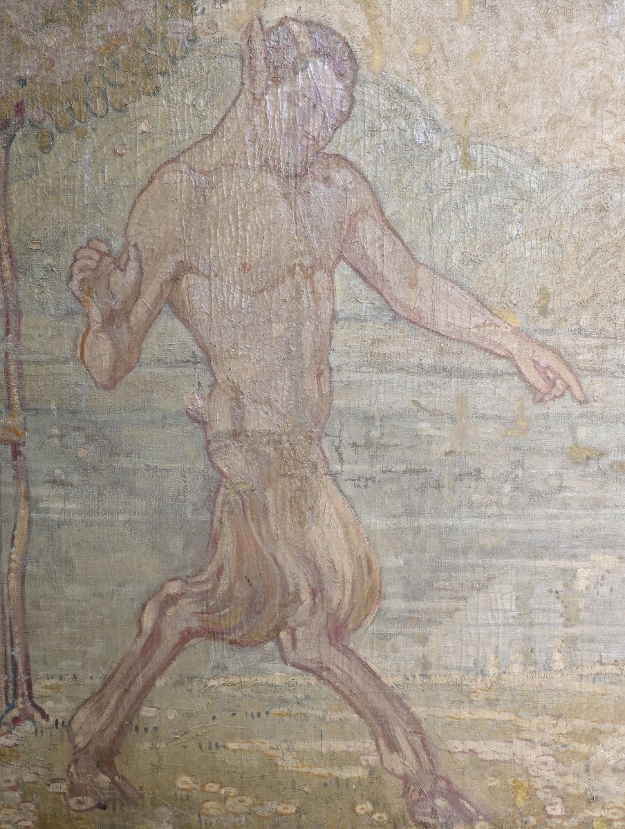 Henri Fehr - Bathers And Fauns - Switzerland, Early 20th Century-photo-3